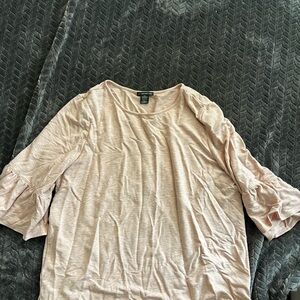 Tan Quarter Sleeve Flowy Top